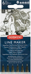 Derwent Liner negru DERWENT, 6 buc/set