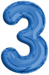  Balon, folie de aluminiu, culoare albastru, cifra 3, 40 cm RB31347