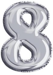  Balon, folie aluminiu, argintiu, cifra 8, 40 cm RB31362