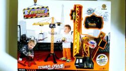 Macara de jucarie cu telecomanda si acumulator pentru copii, joc de constructii, scara 1: 18. 88 cm inaltime macara (NBN000G107)