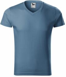 MALFINI Tricou bărbați Slim Fit V-neck - Denim | 3XL (1466018)