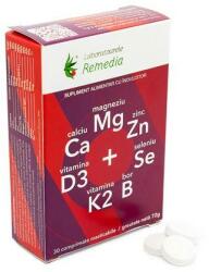 Remedia Supliment Alimentar REMEDIA Ca + Mg + Zn + Vitamina D3 + Seleniu 30 Comprimate