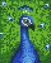 Pixelhobby Pixel szett 1 normál alaplappal, színekkel - páva (801215)