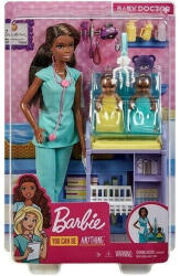 Mattel Barbie - Karrierista babák: Barna bőrű gyerekorvos ikerbabákkal (GKH24)