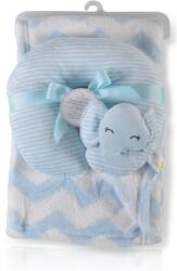 Cangaroo Paturica cu pernita Cangaroo - Sammy, 90 x 75 cm, albastre (108605) Lenjerii de pat bebelusi‎, patura bebelusi