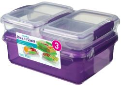 Sistema Plastics Pachet 3 cutii depozitare alimente plastic mov Sistema Back To School 2L + 2 x 350 ml (81718-08)