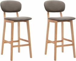 vidaXL Scaune de bar, 2 buc. , gri taupe, material textil (289376)