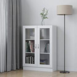 vidaXL Dulap cu vitrină, alb, 82, 5 x 30, 5 x 115 cm, PAL (802750) Biblioteca