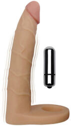 Lovetoy Strap On Inel cu Vibratii The Ultra Soft Double Natural 18 cm