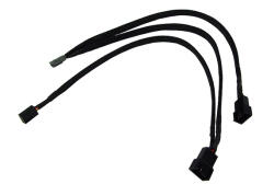  Phobya Y-kábel 4Pin 2x 4Pin PWM és 1x 3Pin 30cm - Fekete /81014/