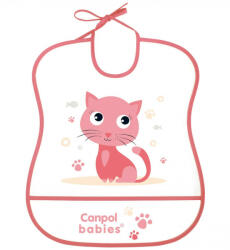 Canpol babies műanyag előke - rózsaszín cica - babyshopkaposvar