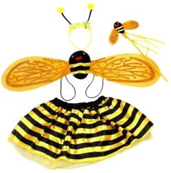 Nebunici Costum albinuta pentru fetite, fustita, bentita, aripioare si alte accesorii, galben/negru, 4 piese (NBN000G146)