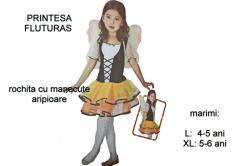 Costum fluturas cu aripioare si rochita cu maneca scurta pentru fetite (NBN000G150)