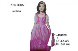  Costum printesa roz, rochita cu maneca scurta pentru fetite (NBN000G155) Costum bal mascat copii