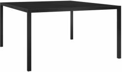 vidaXL Masă de grădină, negru, 130x130x72 cm, oțel și sticlă (313099)