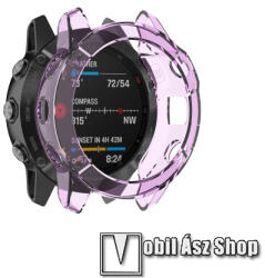  Garmin Fenix 6, 6 Pro, 6 Sapphire, Okosóra szilikontok, Áttetsző Lila