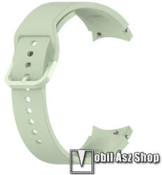  Okosóra szíj - VILÁGOSZÖLD - szilikon - 132mm+88mm hosszú, 20mm széles - SAMSUNG Galaxy Watch4 Classic 46mm (SM-R890) / Watch4 Classic 42mm (SM-R880) / Watch4 44mm (SM-R870) / Watch4 40mm (SM-R860)