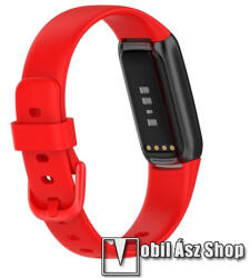  Okosóra szíj - szilikon - PIROS - 91mm + 133mm hosszú, L-es méret - Fitbit Luxe