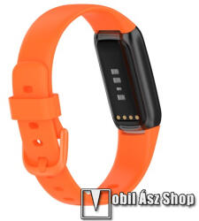  Okosóra szíj - szilikon - NARANCSSÁRGA - 91mm + 133mm hosszú, L-es méret - Fitbit Luxe