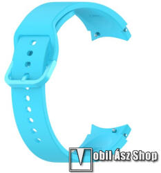  Okosóra szíj - VILÁGOSKÉK - szilikon - 132mm+88mm hosszú, 20mm széles - SAMSUNG Galaxy Watch4 Classic 46mm (SM-R890) / Watch4 Classic 42mm (SM-R880) / Watch4 44mm (SM-R870) / Watch4 40mm (SM-R860)