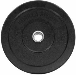 Gorilla Sports Acél tárcsa gumi bevonatú fekete 15 kg (101020-00019-0020) Súlytárcsa