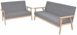 vidaXL Set canapele 2 piese Textil Gri deschis (275178) Canapea