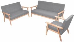 vidaXL Set canapele 3 piese Textil Gri deschis (275179) Canapea