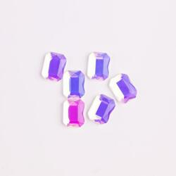 BRILLBIRD Műköröm Formakövek (10 db-os) emerald 8x6mm pink AB
