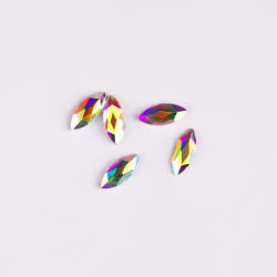 BRILLBIRD Műköröm Formakövek (10 db-os) navette 3, 4x8mm clear AB