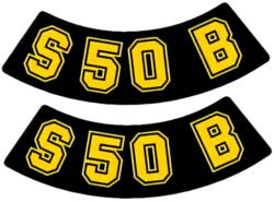 OEM Standard S50 B fólia / matrica fekete-sárga 2 darab Simson S50-hez