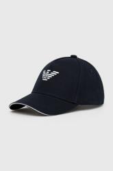Emporio Armani pamut sapka sötétkék, nyomott mintás - sötétkék Univerzális méret - answear - 34 990 Ft
