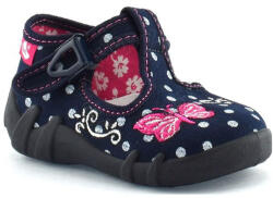 Ren But Pantofi fetite, din material textil, gri cu scai, cu motiv floricel (REB5066)