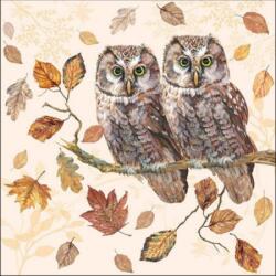 Ambiente Owl Couple papírszalvéta 33x33cm, 20db-os