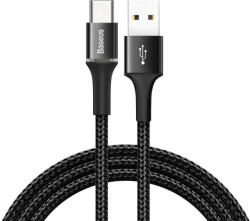 Baseus Halo Data Cable USB/USB- adat- és töltőkábel, LED fénnyel, 3A, 1m, fekete - tok-store