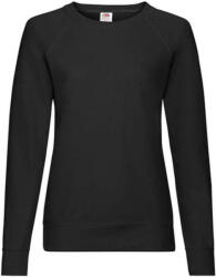 Fruit of the Loom Női Pulóver Hosszú ujjú Fruit of the Loom Lightweight Raglan Sweat Lady-Fit - 2XL, Fekete