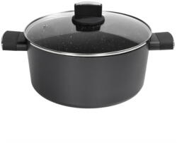 Zilan Cratita Zilan ZLN0867 cu invelis din marmura, 5 straturi, 28cm, 7.1L - capac sticla si manere silicon (ZLN0867)