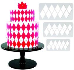  Fondant kiszúró - Geometrikus minták - Nagy rombusz (Piros)