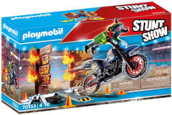 Playmobil Stunt show - Motocicleta cu perete de foc (70553)