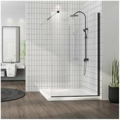 Fluminia Paravan de dus tip Walk-in Fluminia Foxy Black 120x200 cm profil negru mat (W01SC01BL-120-V1)