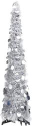 vidaXL Brad de Crăciun artificial tip pop-up, argintiu, 120 cm, PET (320991)