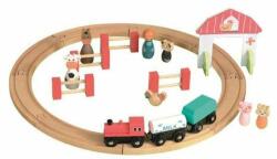Egmont Toys - Tren din lemn Circuit , Cu figurine (5420023037374)