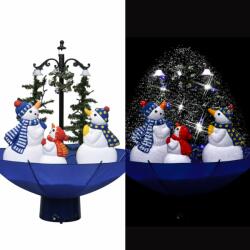 vidaXL Brad de Crăciun cu ninsoare și bază umbrelă albastru 75 cm PVC (289929)