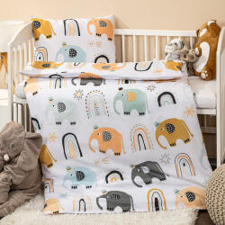 4Home Lenjerie de pat copii, din bumbac, 4Home Little elephant, 100 x 135 cm, 40 x 60 cm