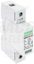 Tracon Electric Tracon ESPD1+2-12.5-1P T1+T2 AC típusú túlfeszültség levezető, cserélhető betéttel Uc: 275V; Iimp: 12, 5kA; In: 20kA; Imax: 50kA; Up: 1, 3kV; 1P (ESPD1+2-12.5-1P)
