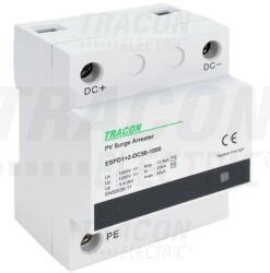 Tracon ESPD1+2-DC50-1000 T1+T2 DC típusú túlfeszültség levezető, egybeépített Ucpv: 1200V; Iimp: 12, 5kA; In: 20kA; Imax: 50kA; Up: 4kV (ESPD1+2-DC50-1000)