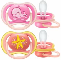 Philips Pacifier Ultra air pastel 6-18m fată 2 buc (AGS942801)