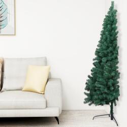 vidaXL Jumătate pom Crăciun artificial cu suport, verde, 150 cm, PVC (321031)