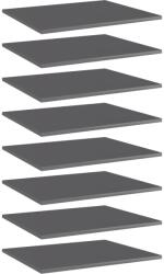 vidaXL Plăci bibliotecă, 8 buc. , gri extralucios, 60 x 50 x 1, 5 cm PAL (805281) Raft