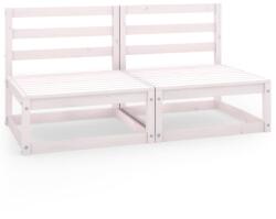 vidaXL Set mobilier de grădină cu 2 locuri, alb, lemn masiv de pin (3075230) - vidaxl