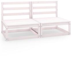 vidaXL Set mobilier de grădină cu 2 locuri, alb, lemn masiv de pin (3075230)